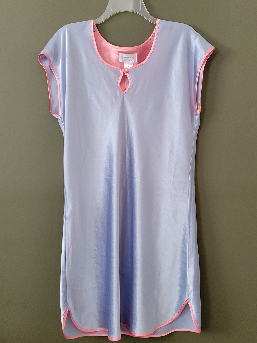 Cabernet Lavender Midi Nightgown with Pink Trim